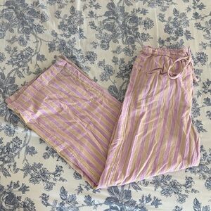 Striped Pink and Yellow Linen Pants